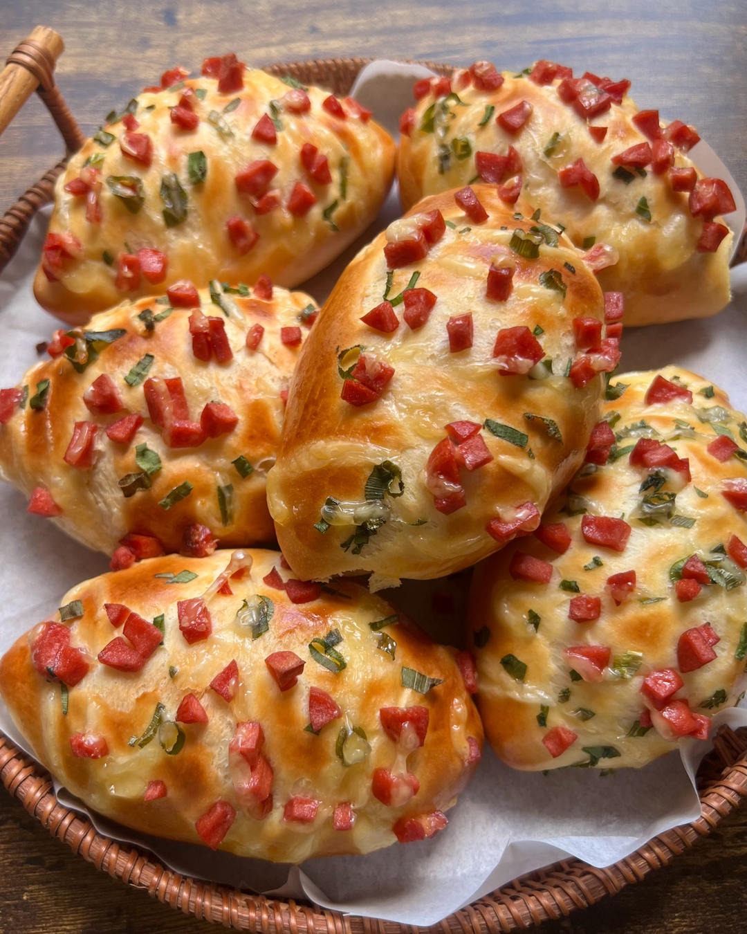 香葱火腿肉松面包