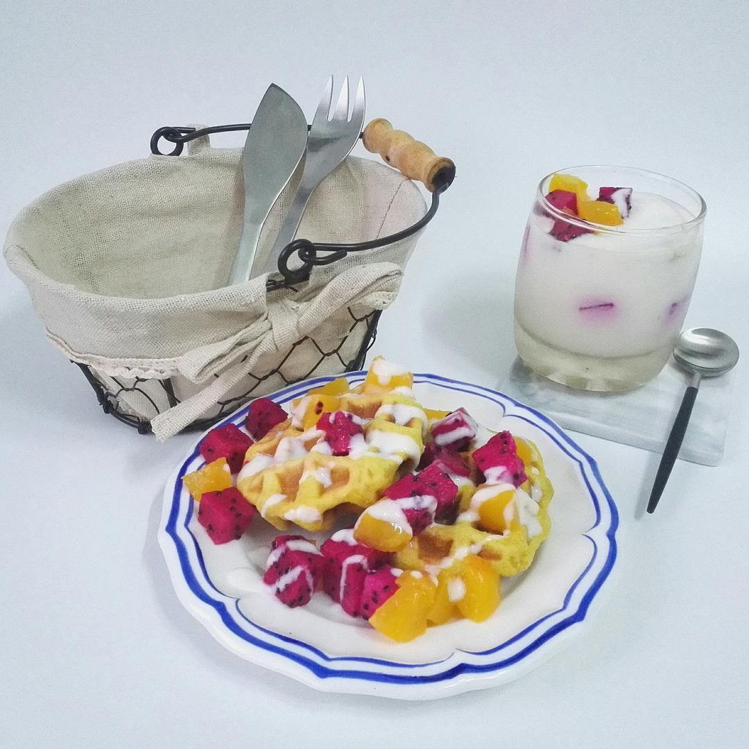 南瓜蜜豆华夫饼