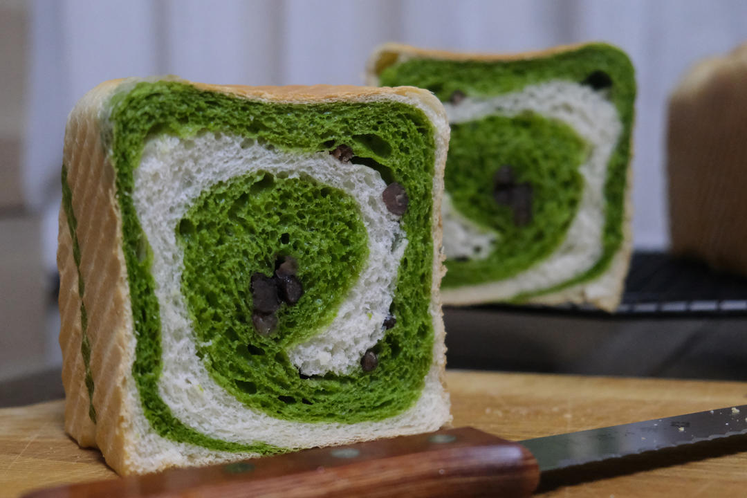 蜜豆抹茶双色吐司（波兰种）