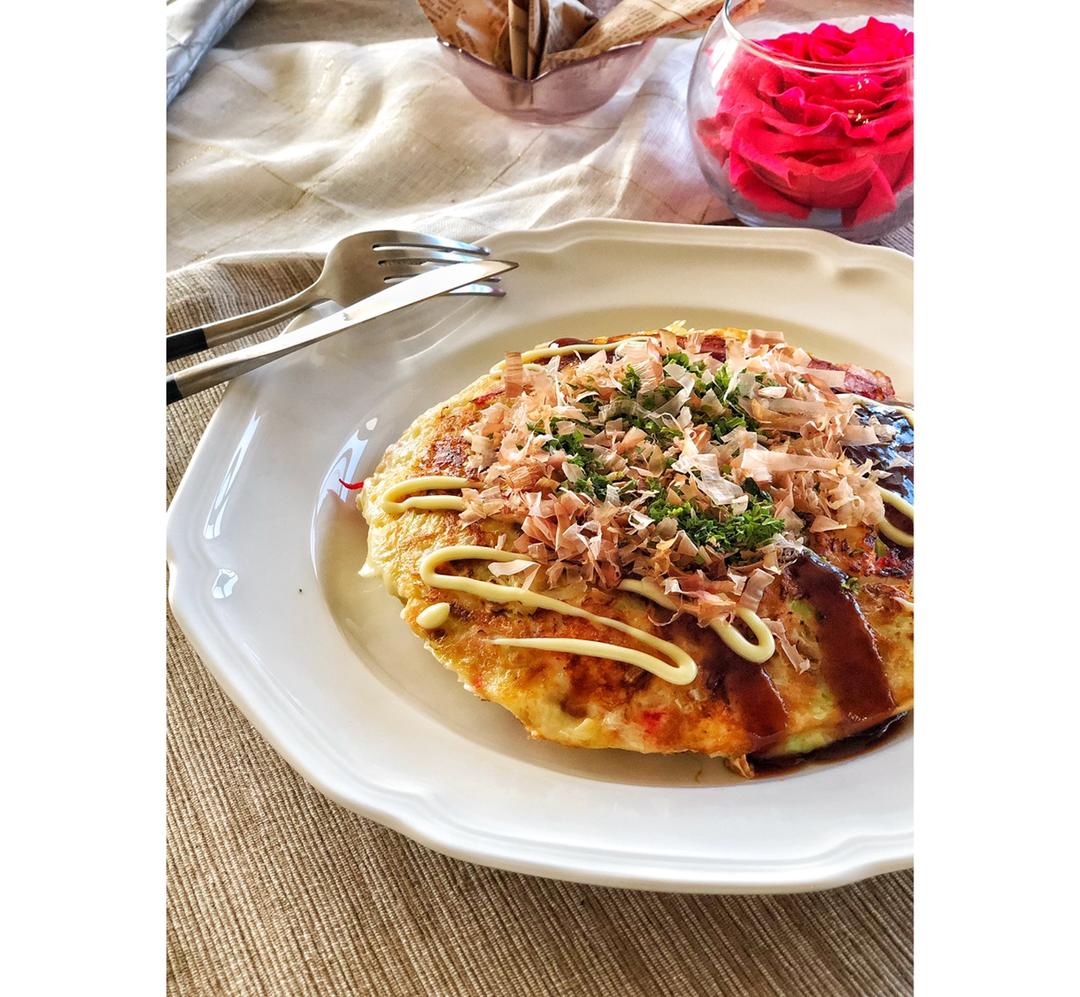 （一人食）Okonomiyaki お好み焼き（搬运自：Just one cookbook）