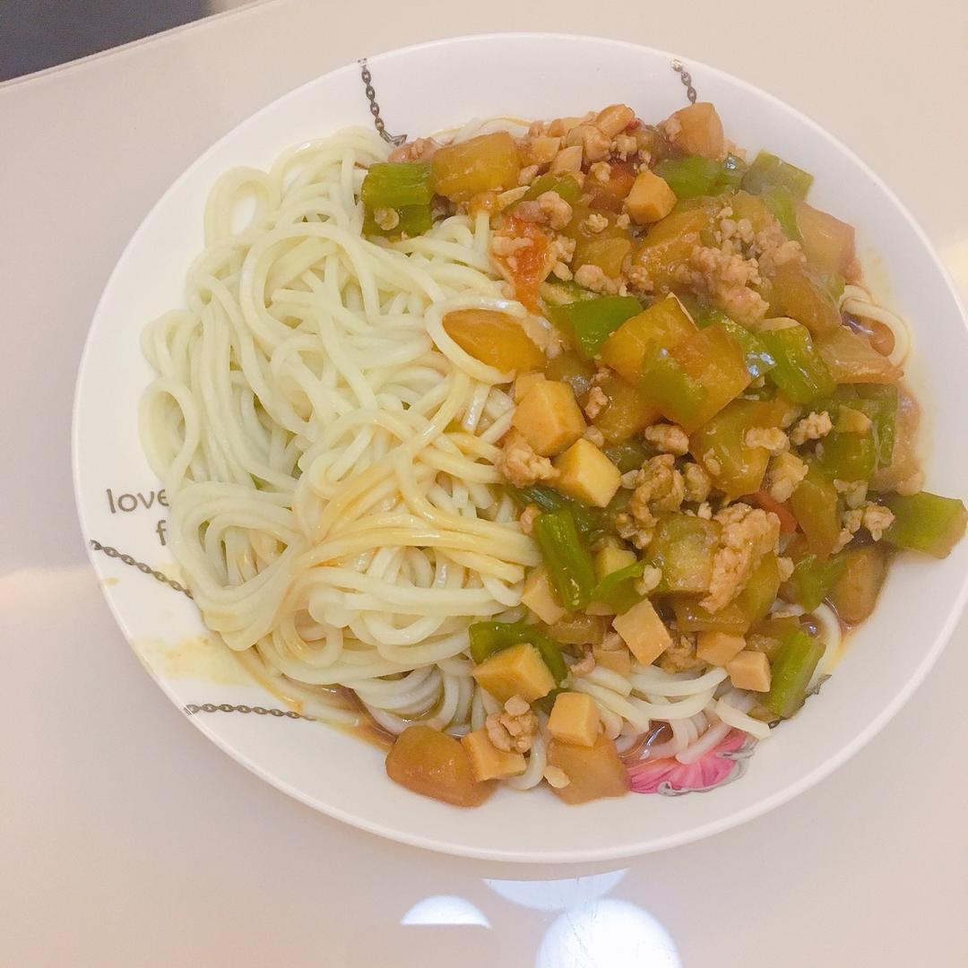 双茄肉丁打卤面