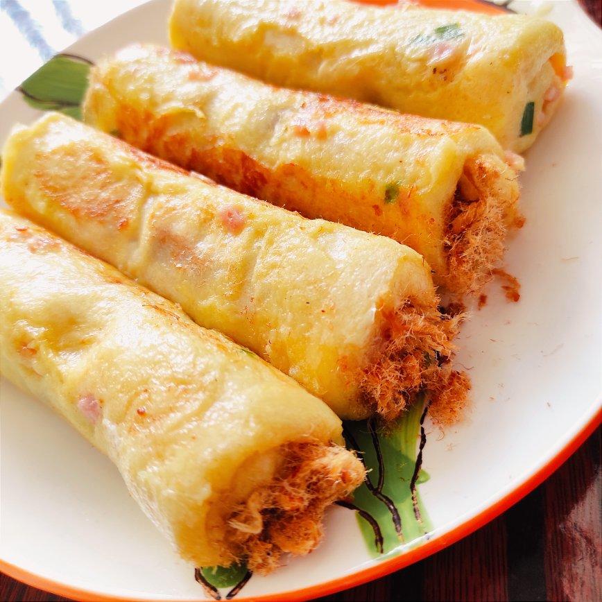 平底锅就能做❗️快手早餐❗️肉松吐司卷