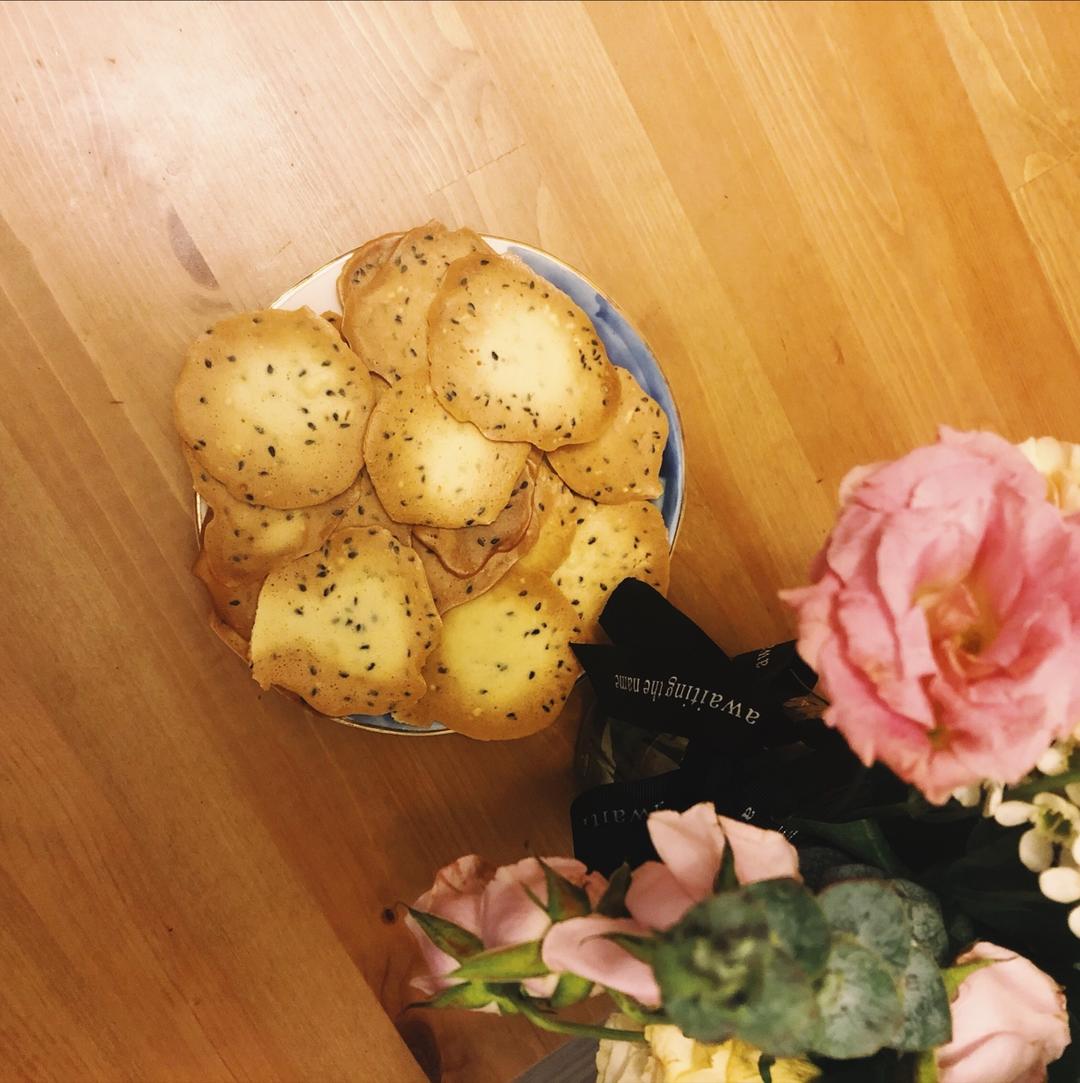 黑芝麻鸡蛋瓦片饼干 真材实料真滋味