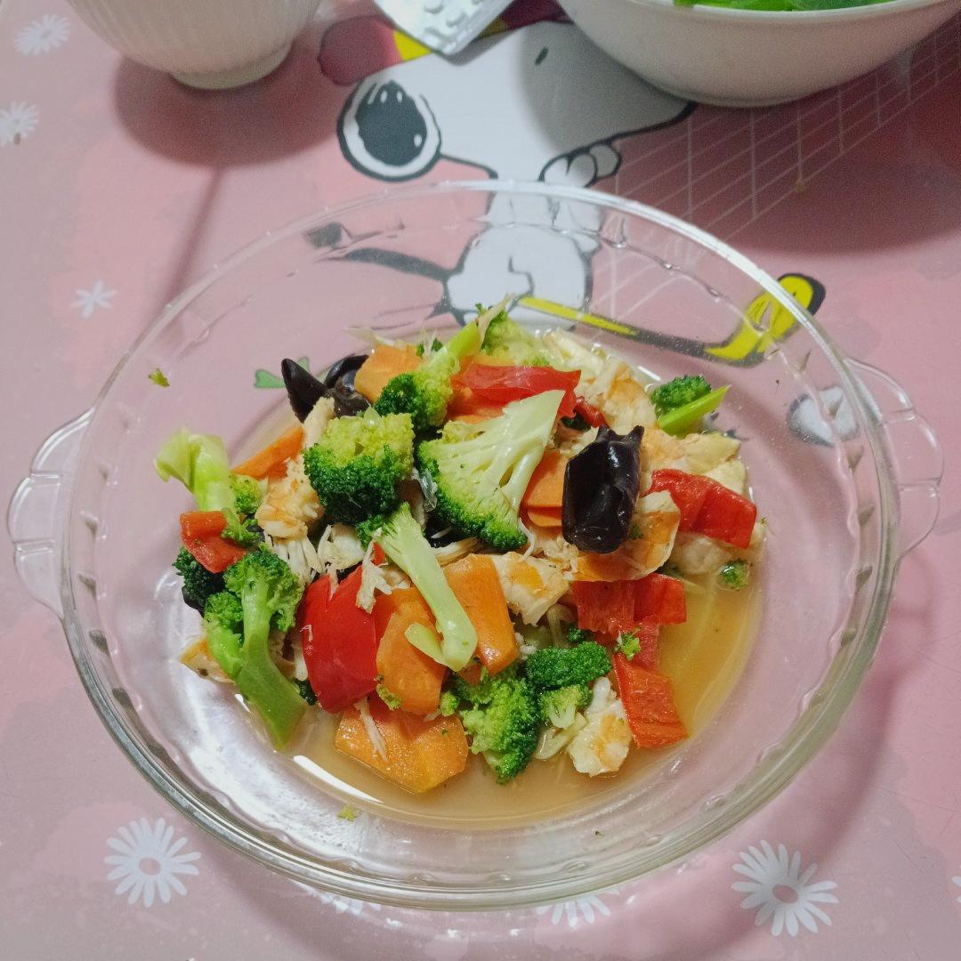 减肥去脂的西兰花炒虾仁