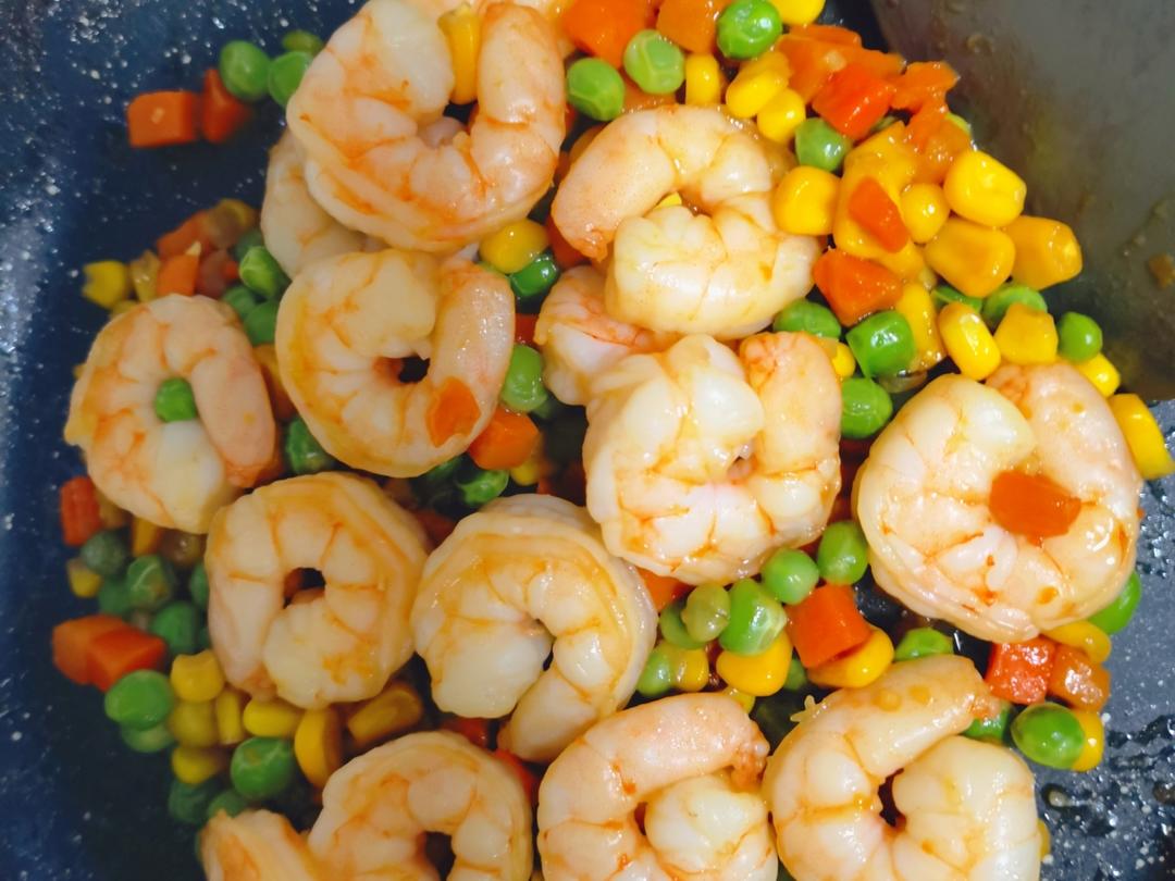 什锦玉米粒虾仁🍤🌽🥕