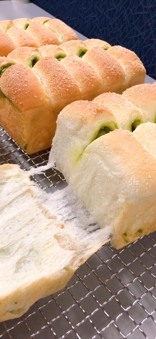 抹茶奶酥小金砖（70%中种吐司）