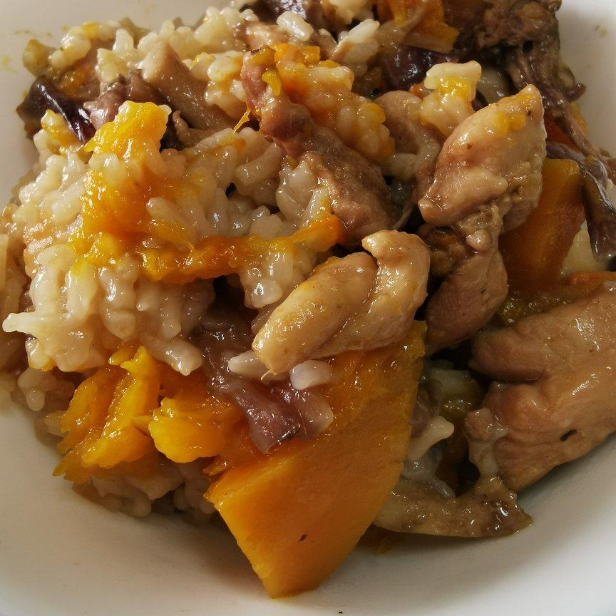 南瓜鸡肉饭