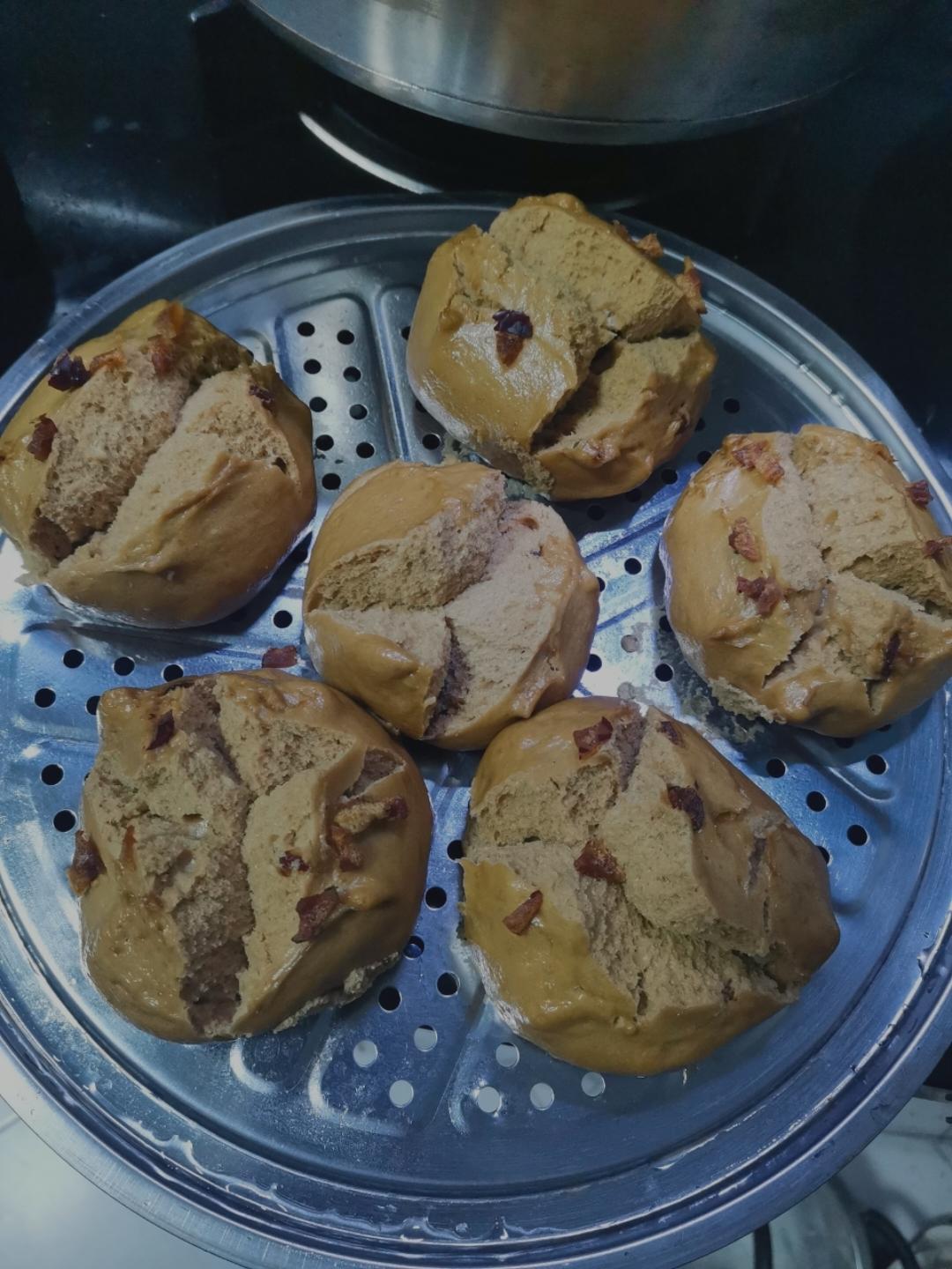 妥妥的红糖开花馒头