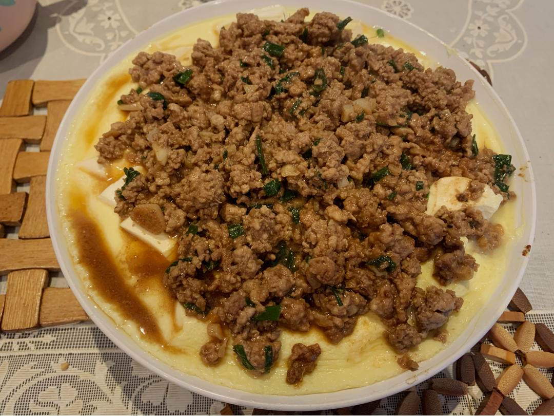 肉末豆腐蒸蛋