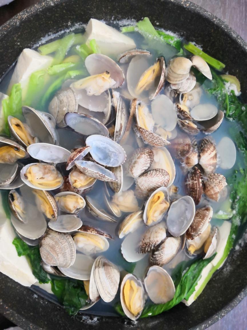 花蚬子小白菜豆腐汤