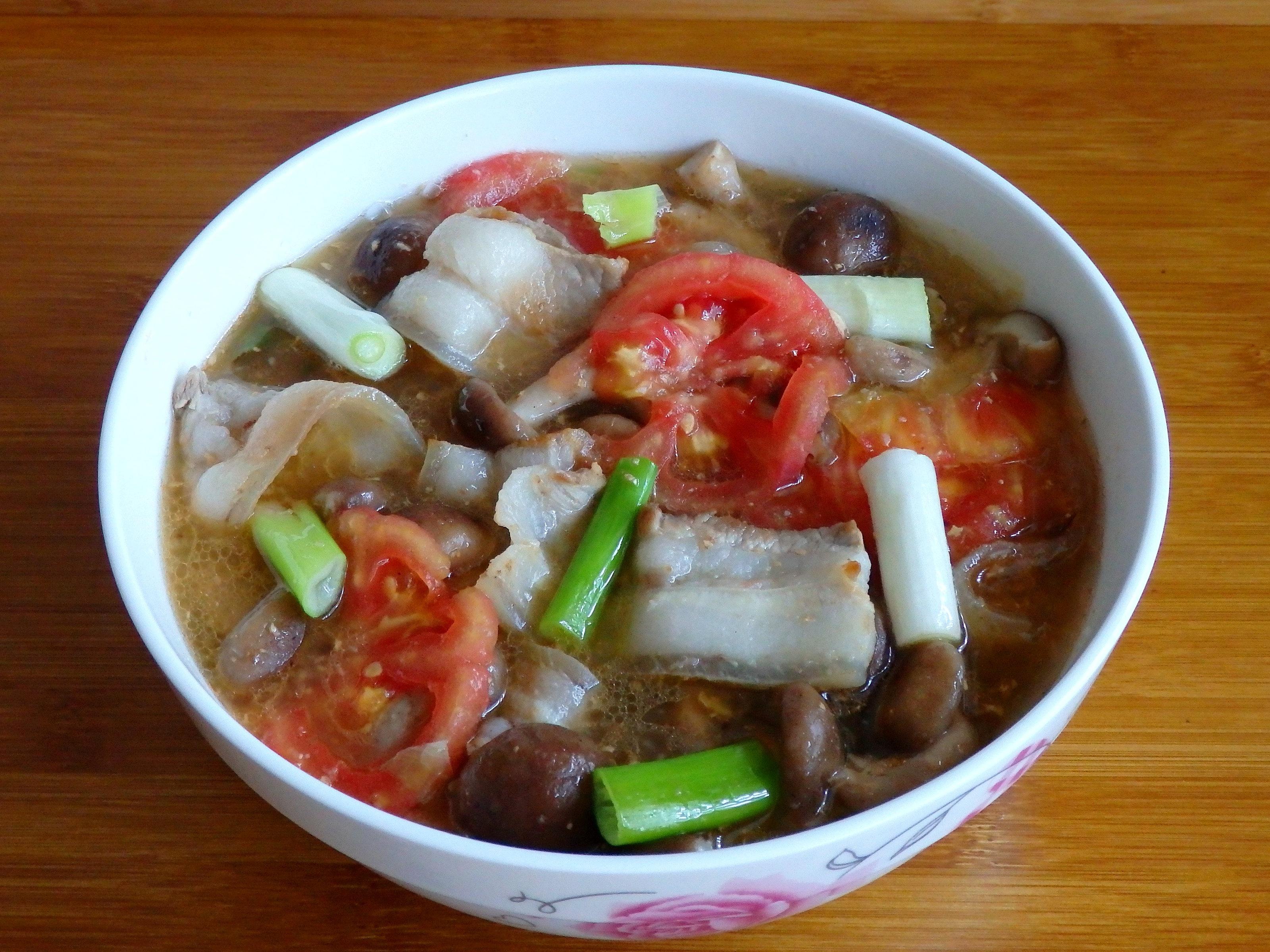 五花肉炝锅汤的做法