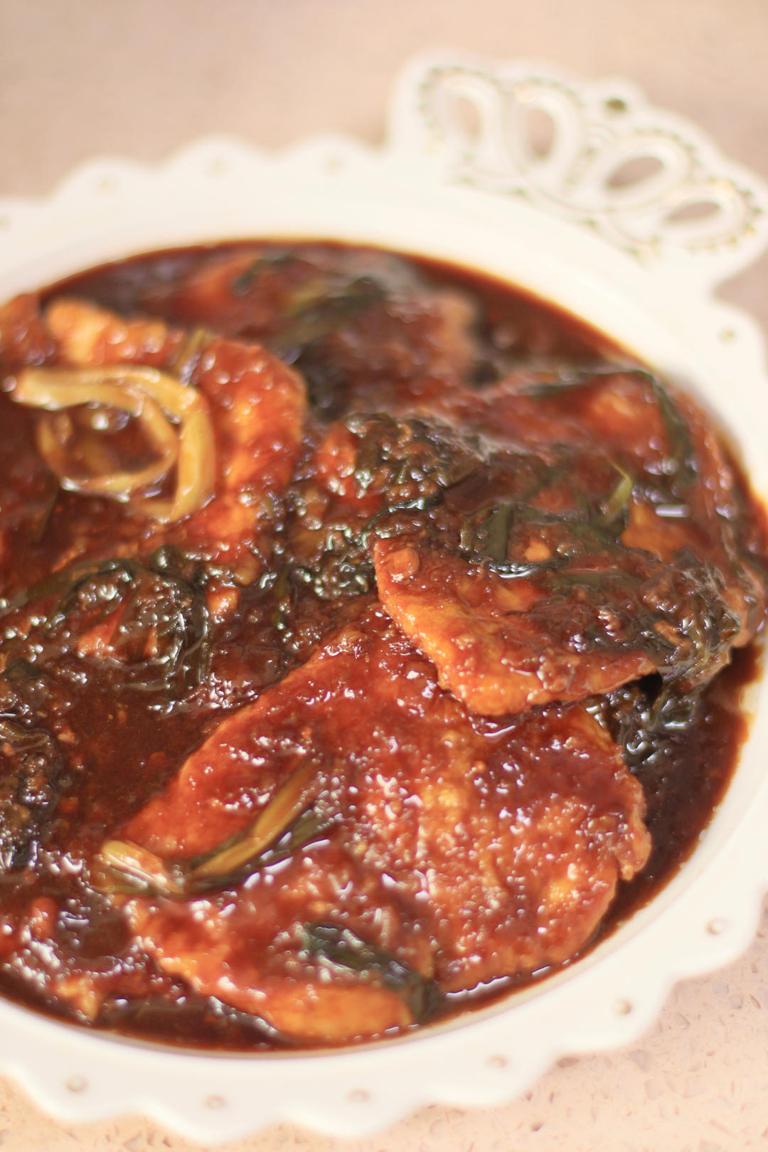 葱烤大排（浓油赤酱的上海菜）