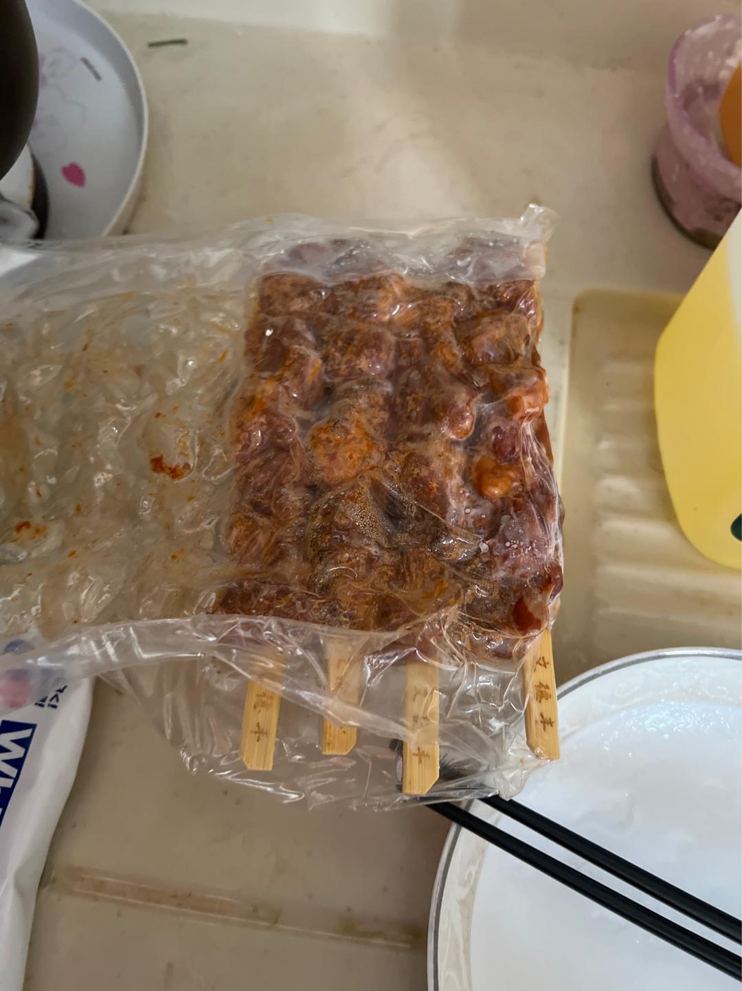 空气炸锅+山姆羊肉串