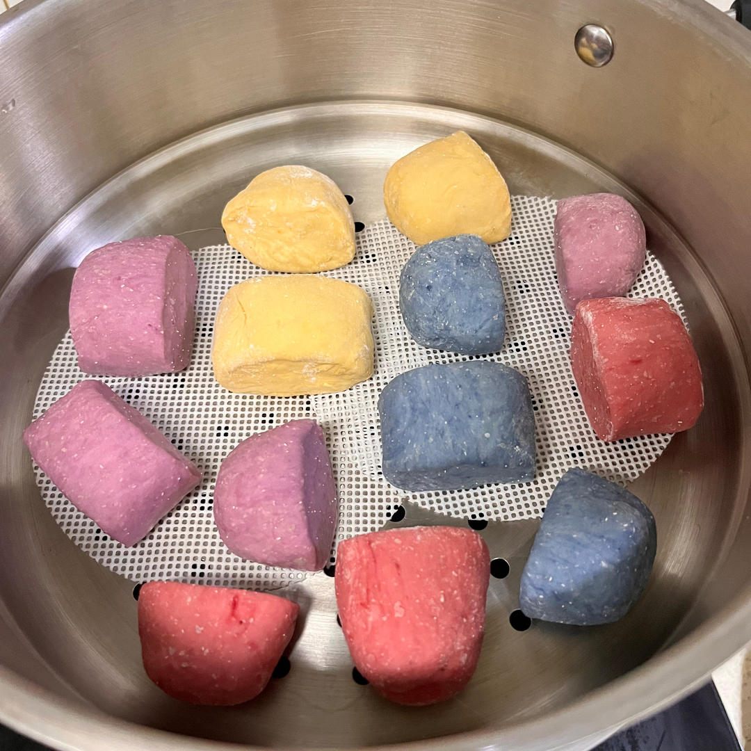 糖果色馒头（一次发酵花样刀切之1⃣️）