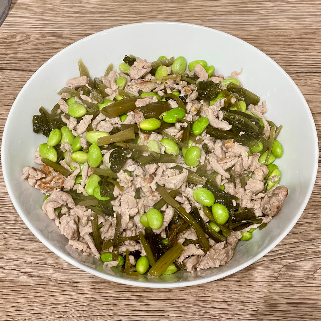 雪菜毛豆肉丝