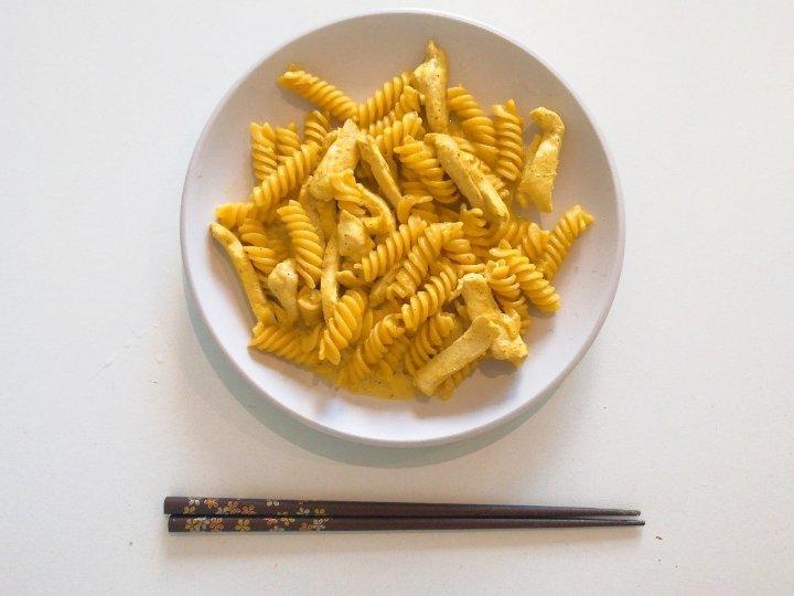 伪奶油蘑菇海鲜面（低脂牛奶版）
