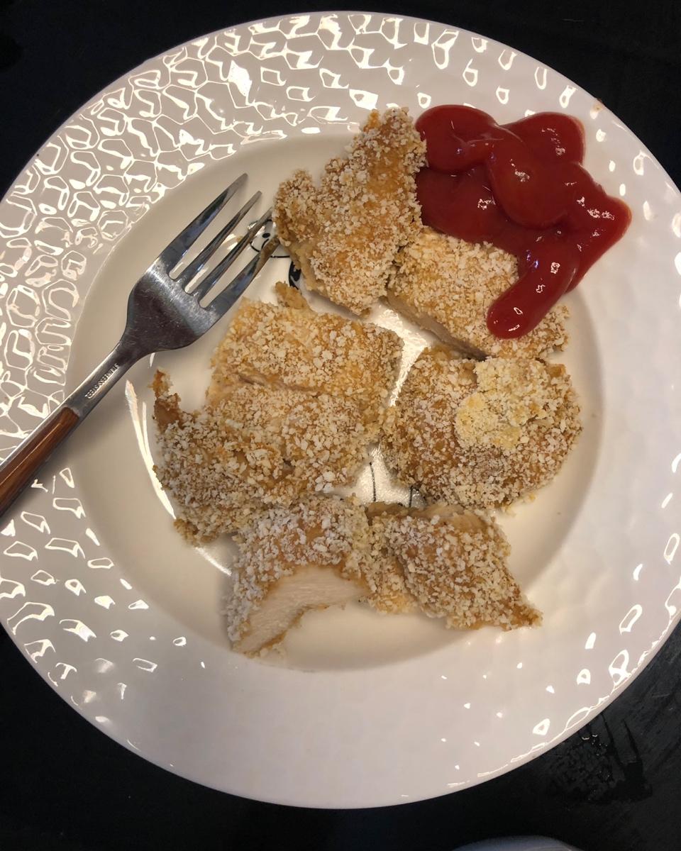 无油烤鸡排（面包糠鸡胸肉）