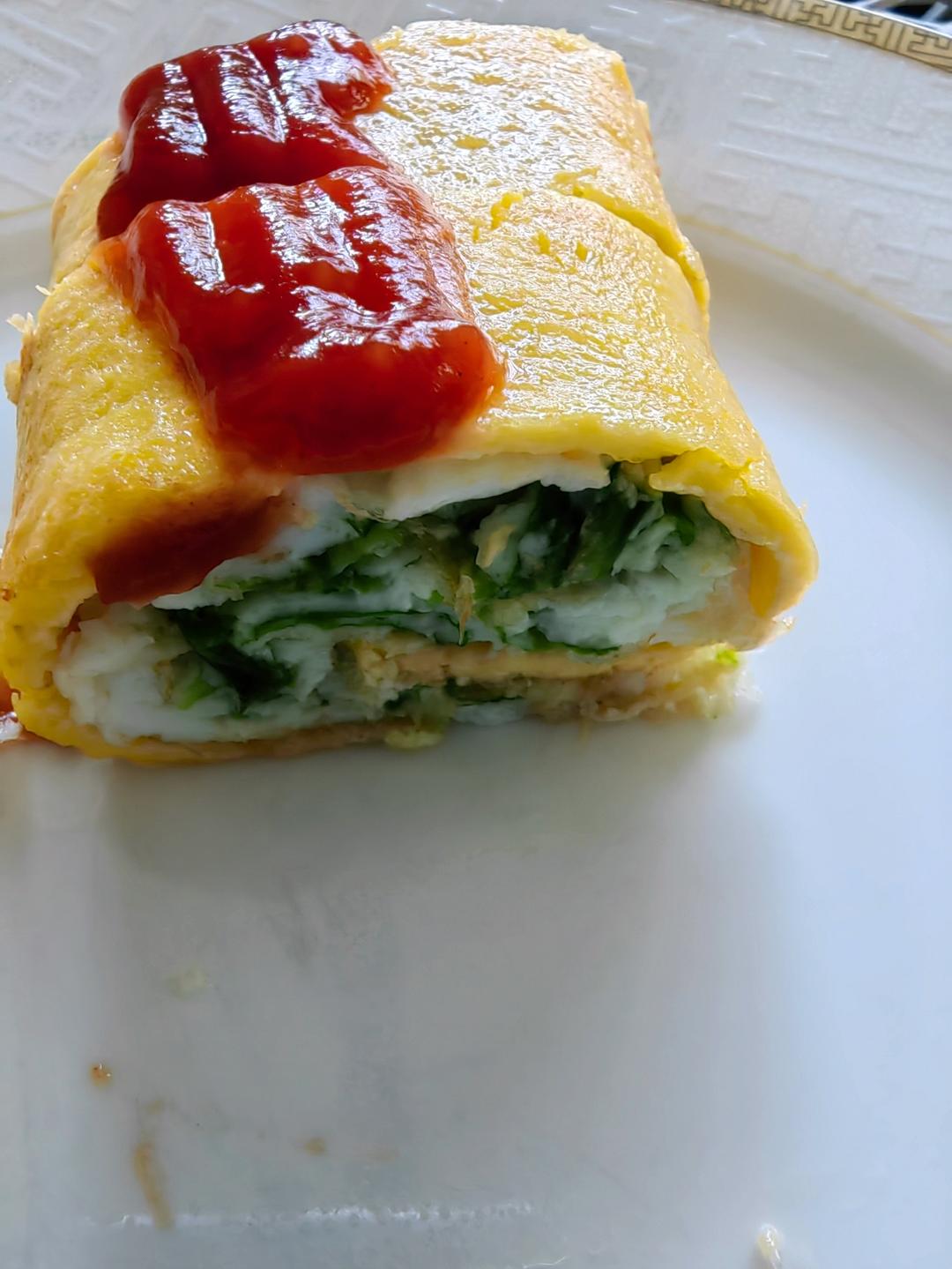 清爽低脂生菜鸡蛋卷