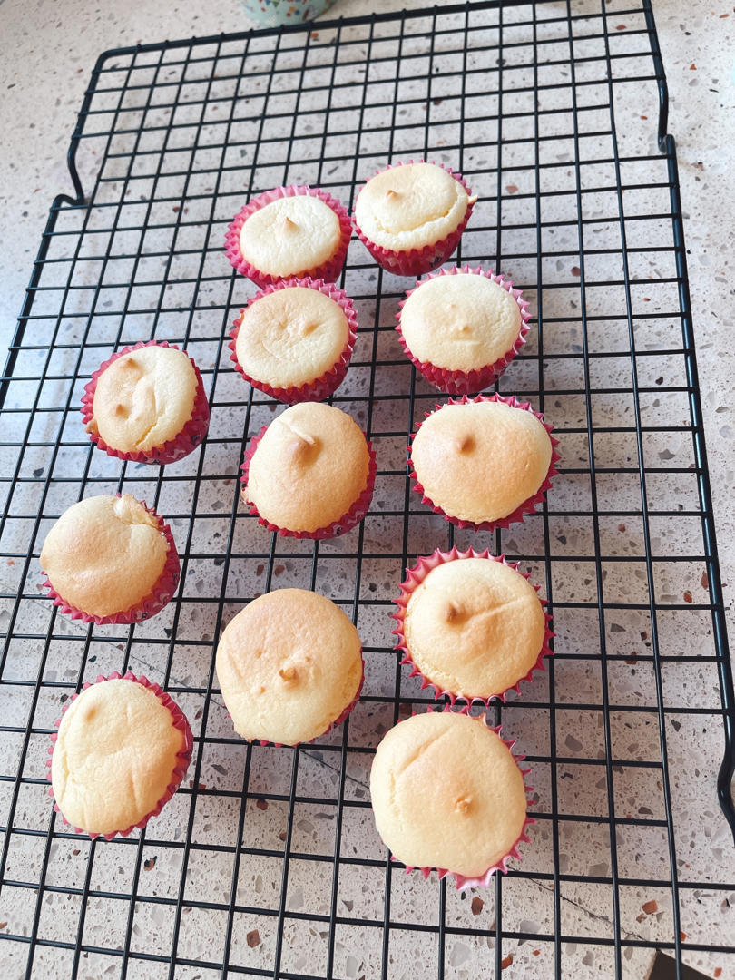 烫面牛奶小蛋糕，湿润绵蜜，最好吃小孩都喜歡，不回缩【松下DS900微蒸烤箱】