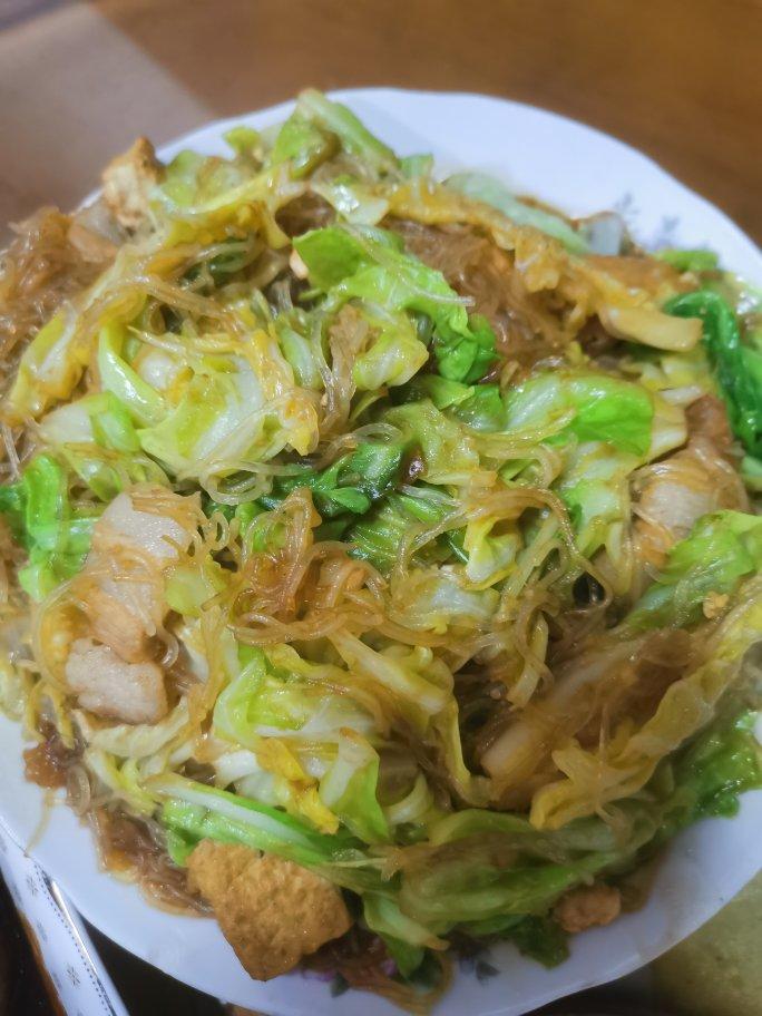 一道巨好吃的家常菜❗️只要5分钟做出包菜炒粉丝❗️❗️