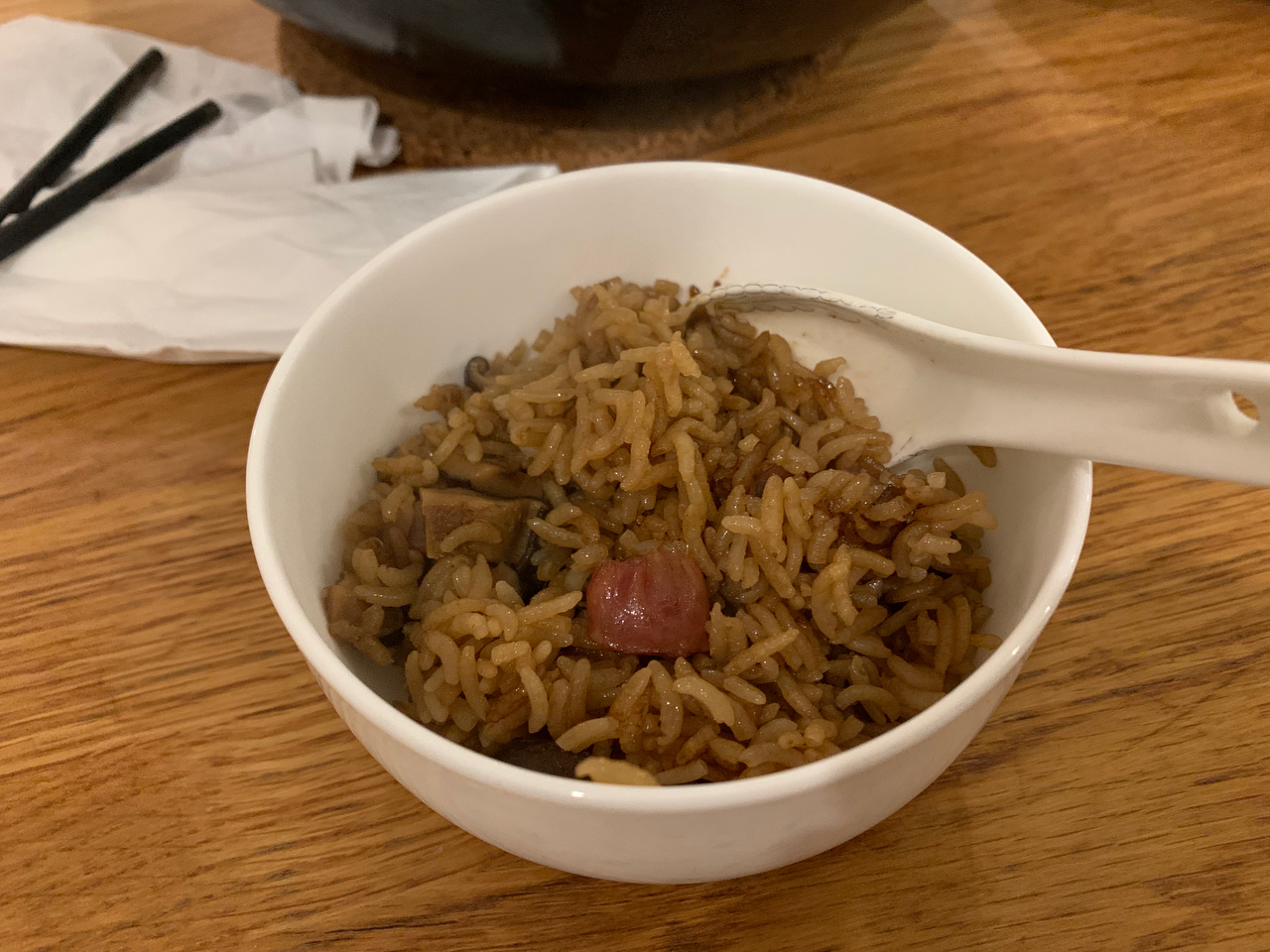 电饭锅香菇香肠饭(●´∀｀●)