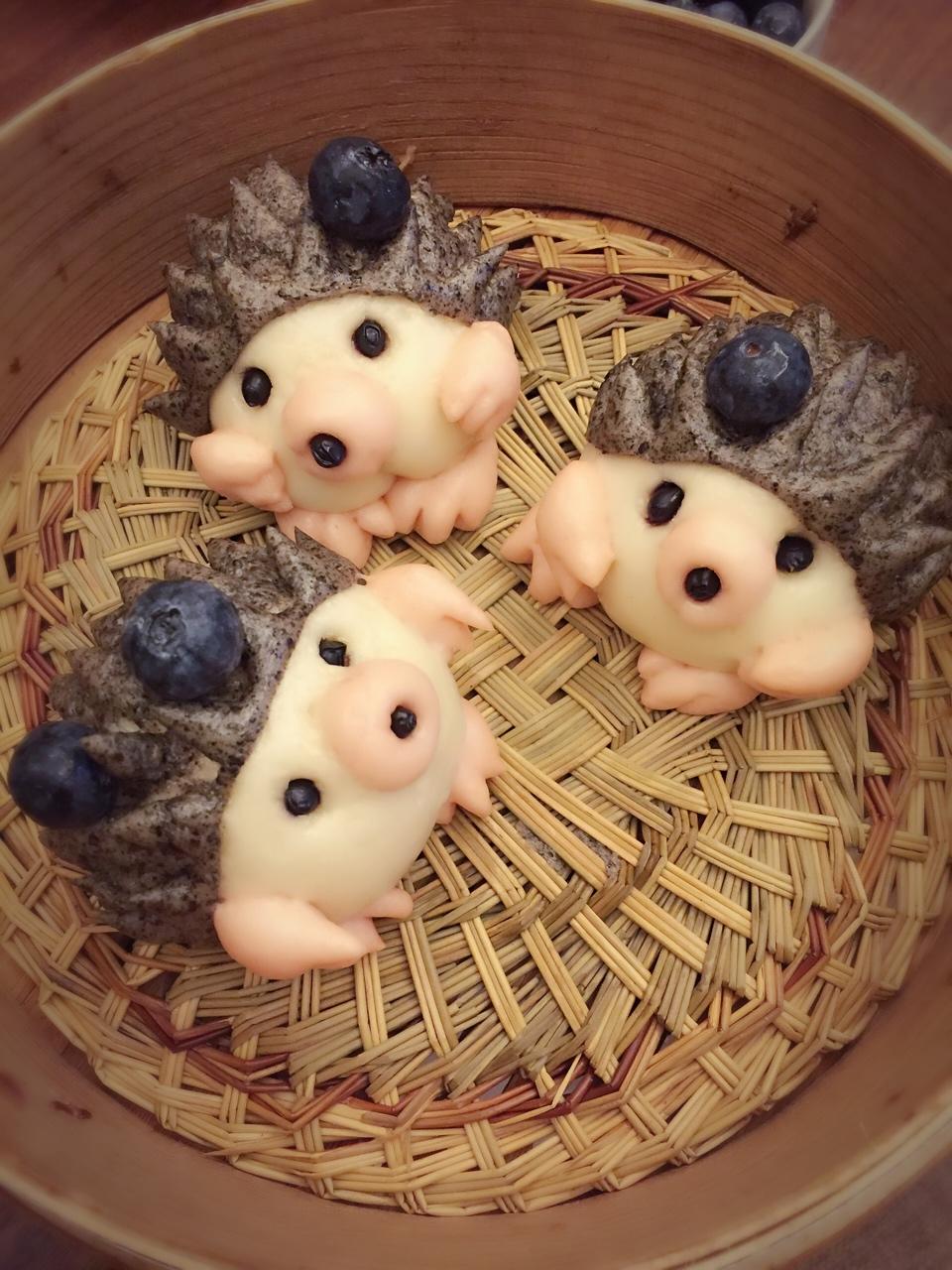 恐农1986做的小刺猬豆沙包