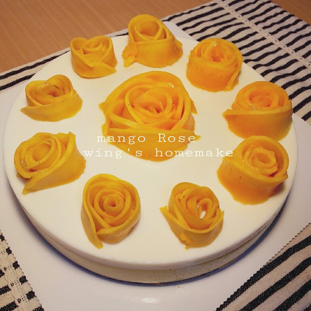 玫瑰花芒果慕斯蛋糕