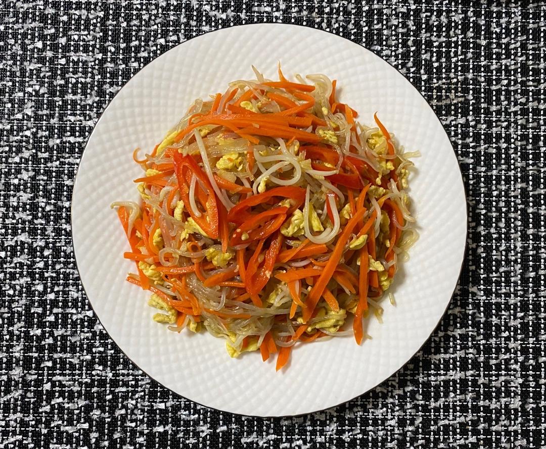 豆芽炒粉丝