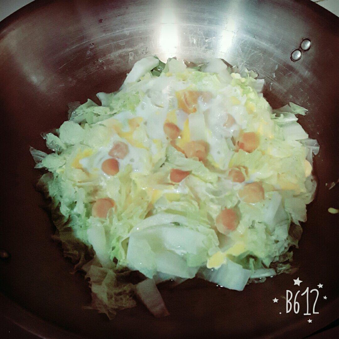 素赛螃蟹----干贝白菜滑蛋