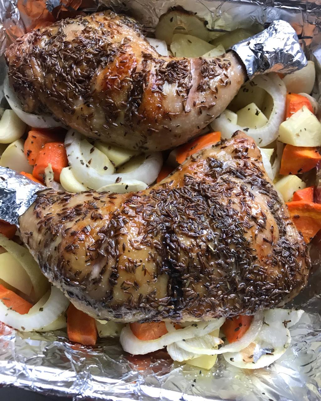 脆皮罗勒烤鸡腿