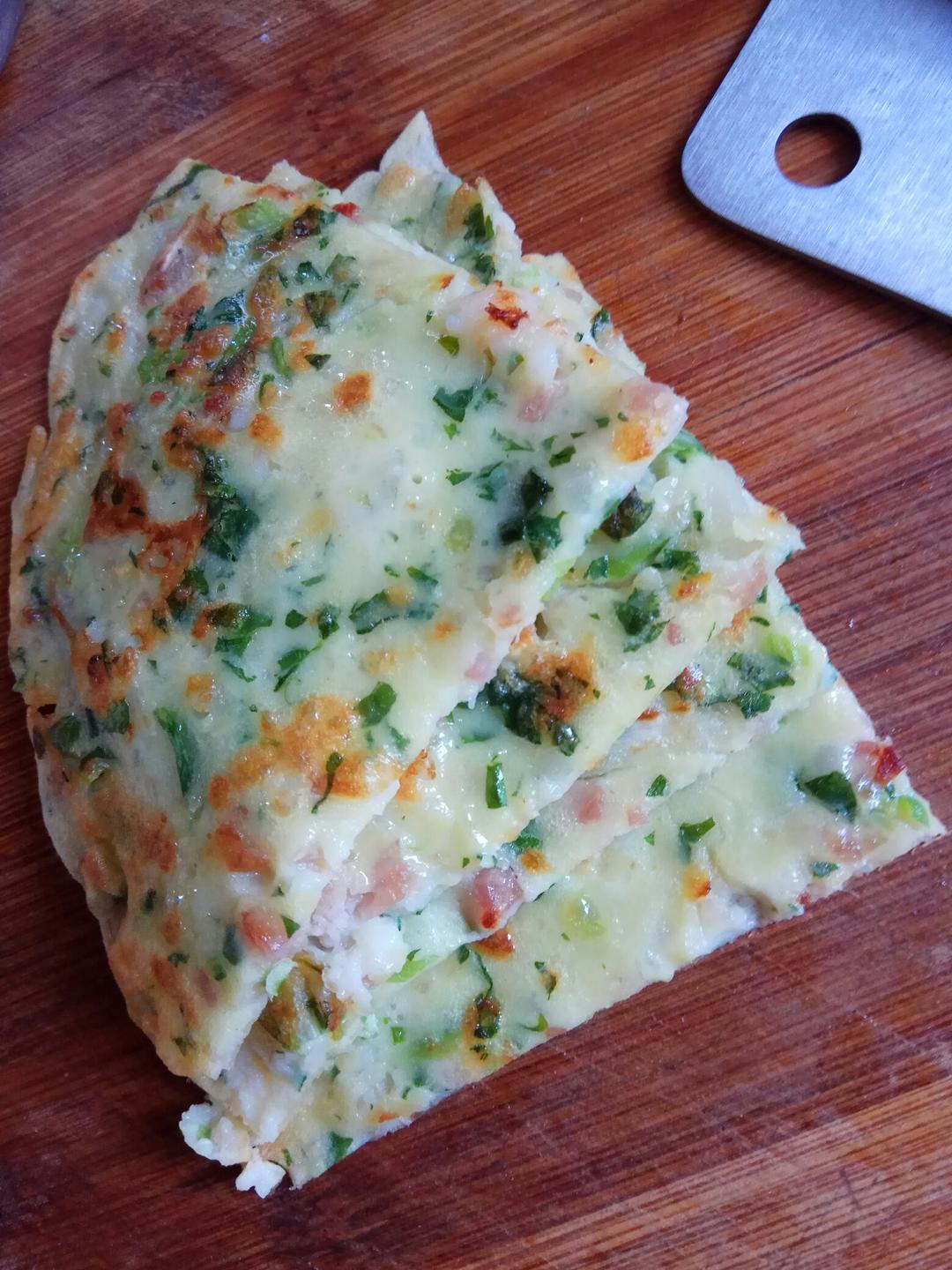 火腿肠葱花鸡蛋饼