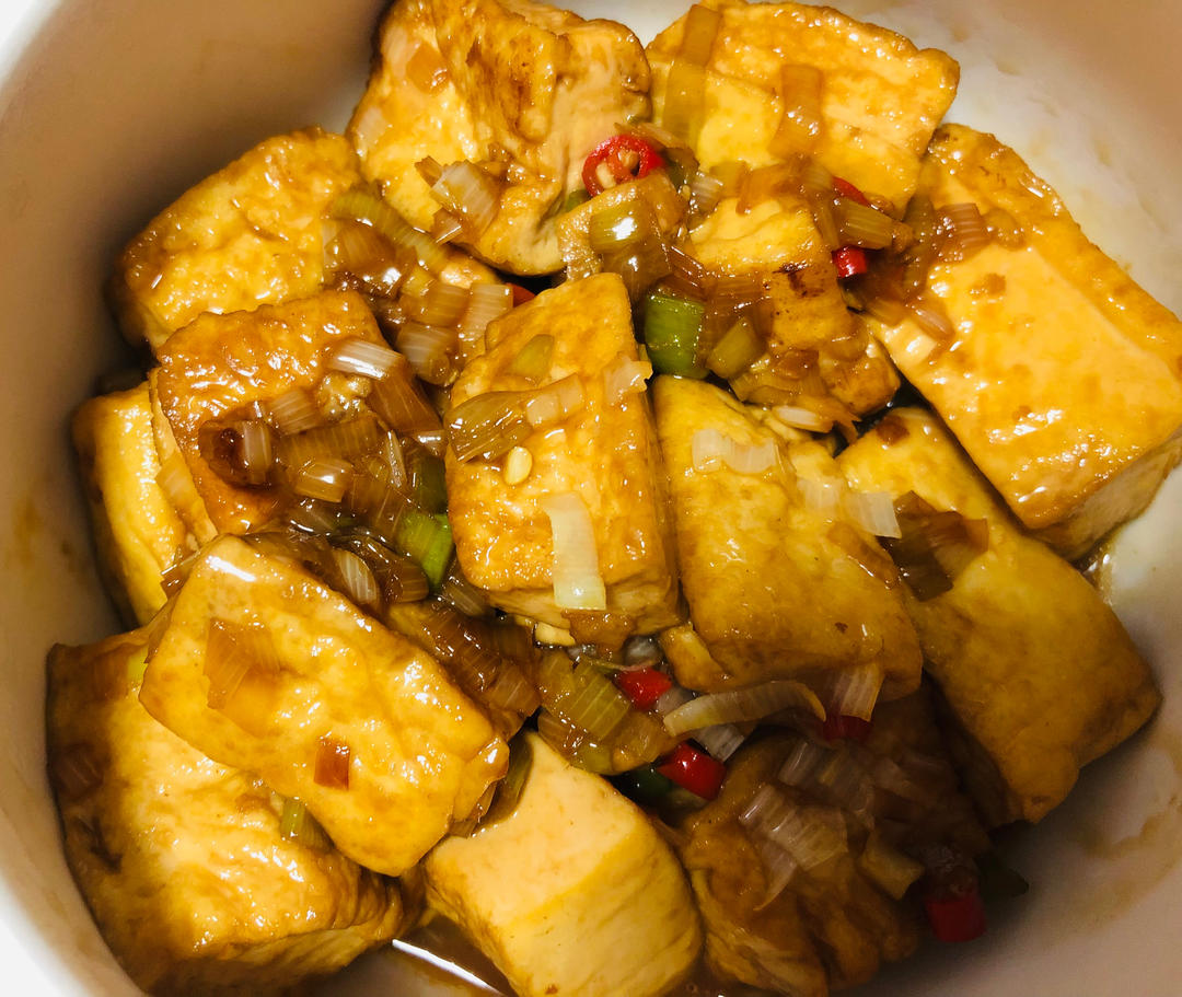 葱烧豆腐