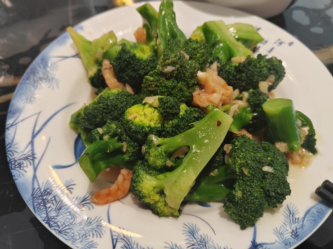 减肥去脂的西兰花炒虾仁