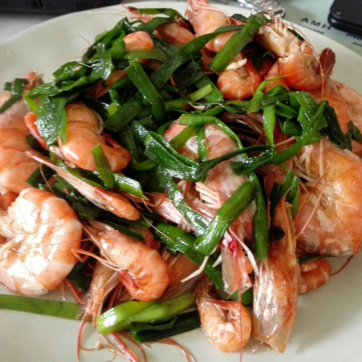 韭菜炒河虾