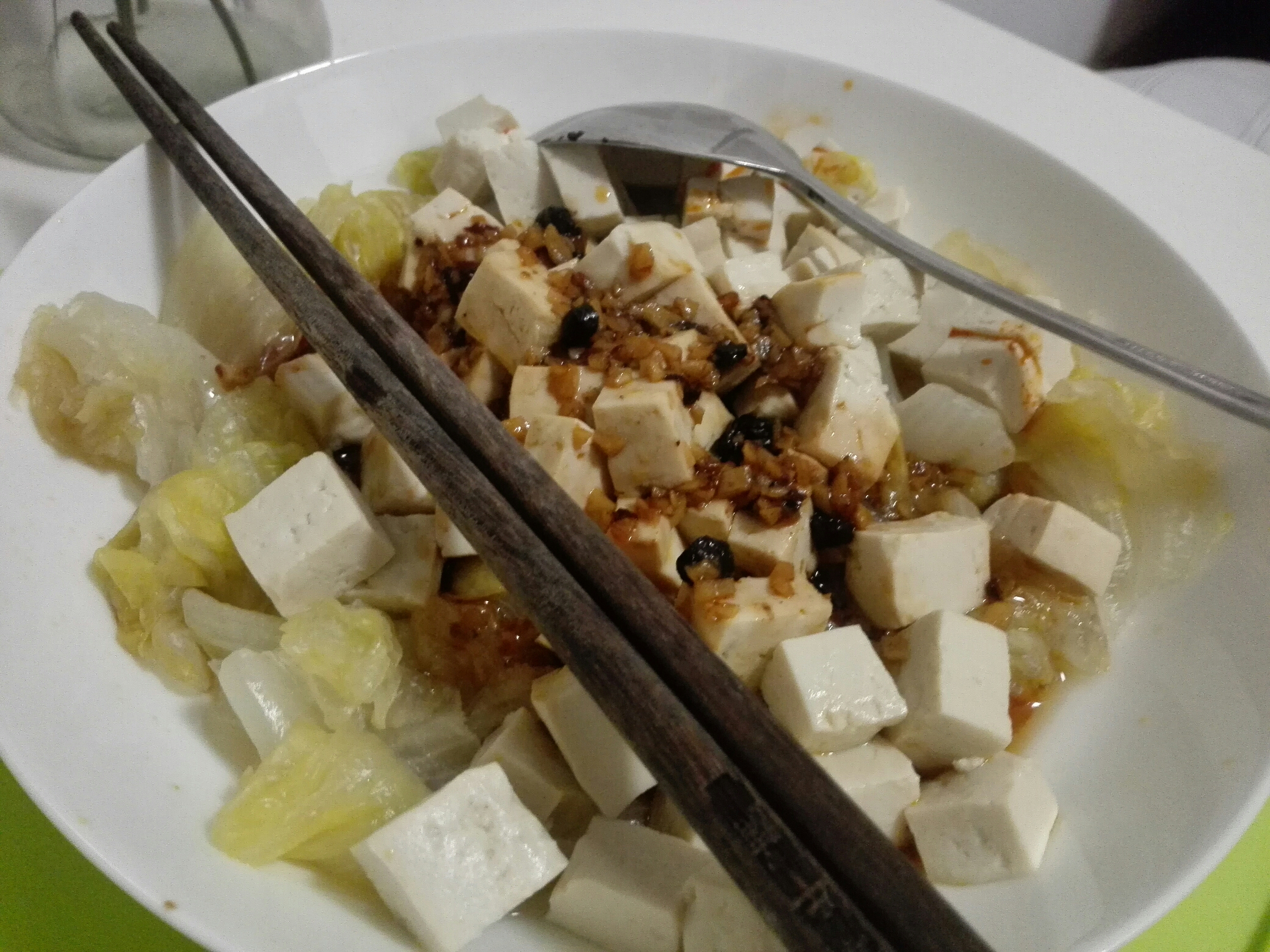 白灼生菜豆腐