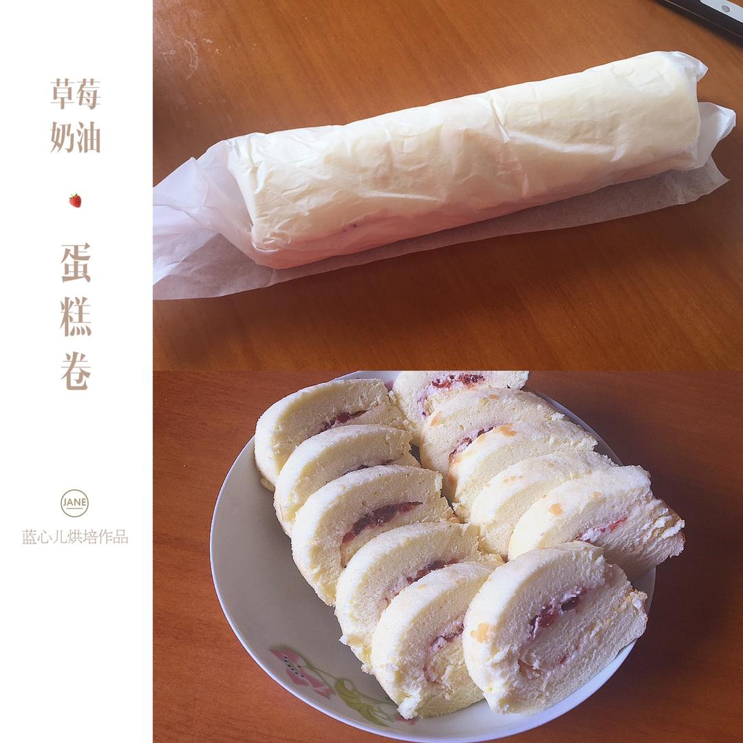 草莓果酱奶油蛋糕卷