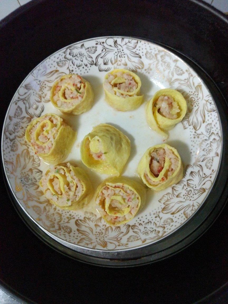 鲜虾鸡蛋卷宝宝辅食精华一岁以上宝宝