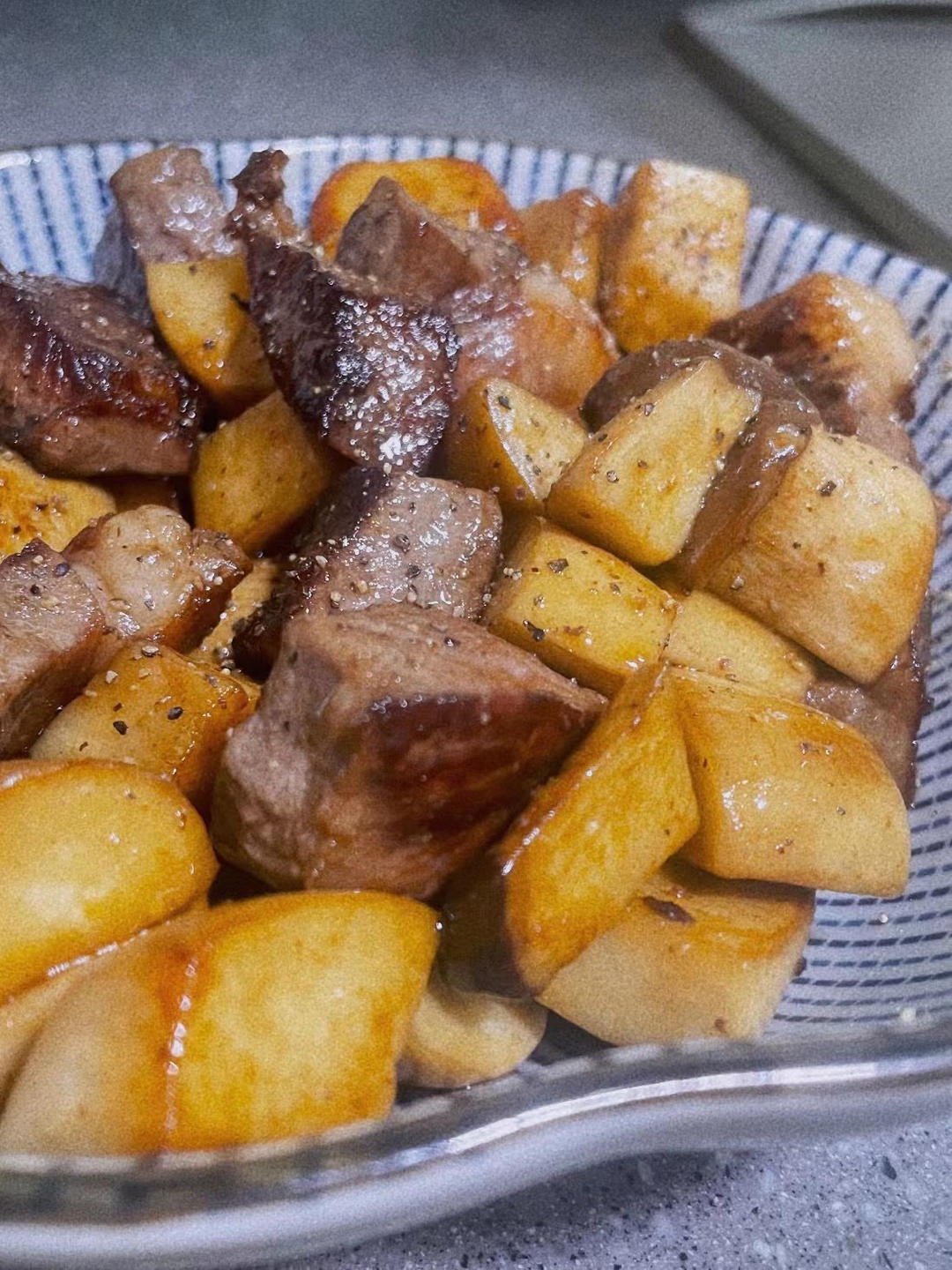 黑胡椒杏鲍菇牛肉粒