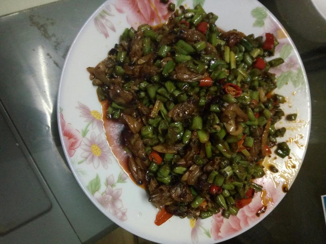 蚬肉炒豆角