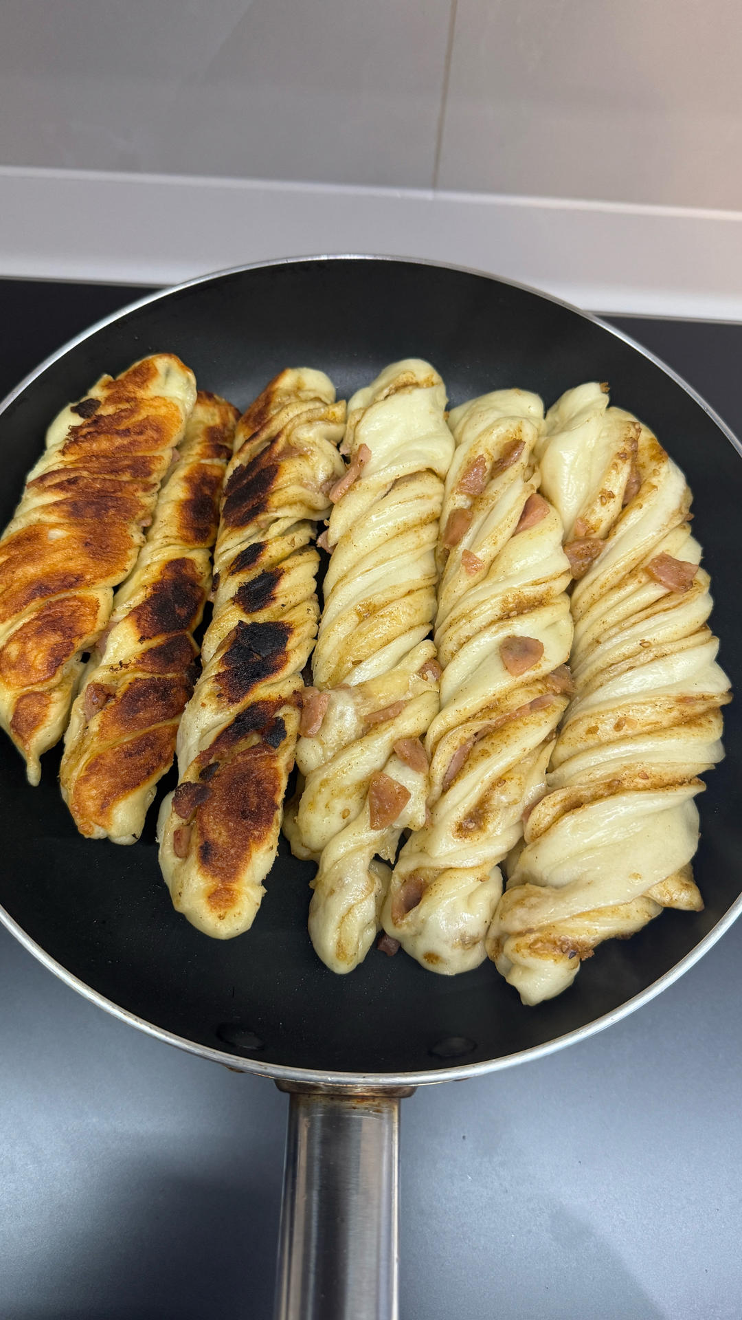 椒盐火腿花卷（不要早起的早饭，冰箱隔夜发酵）