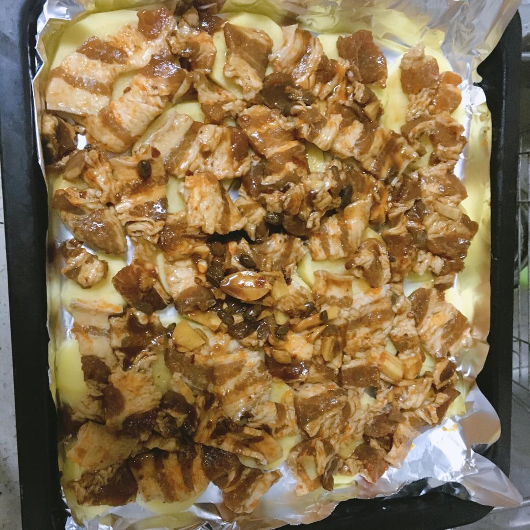 烤箱版土豆烤五花肉