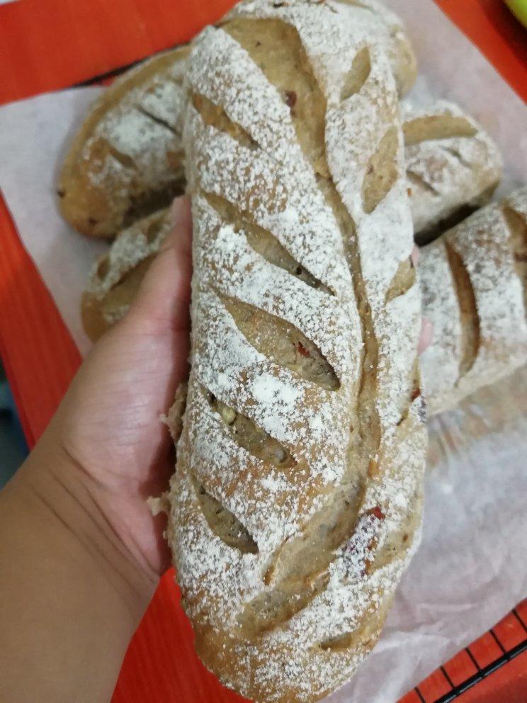 全麦红糖杂果软欧包