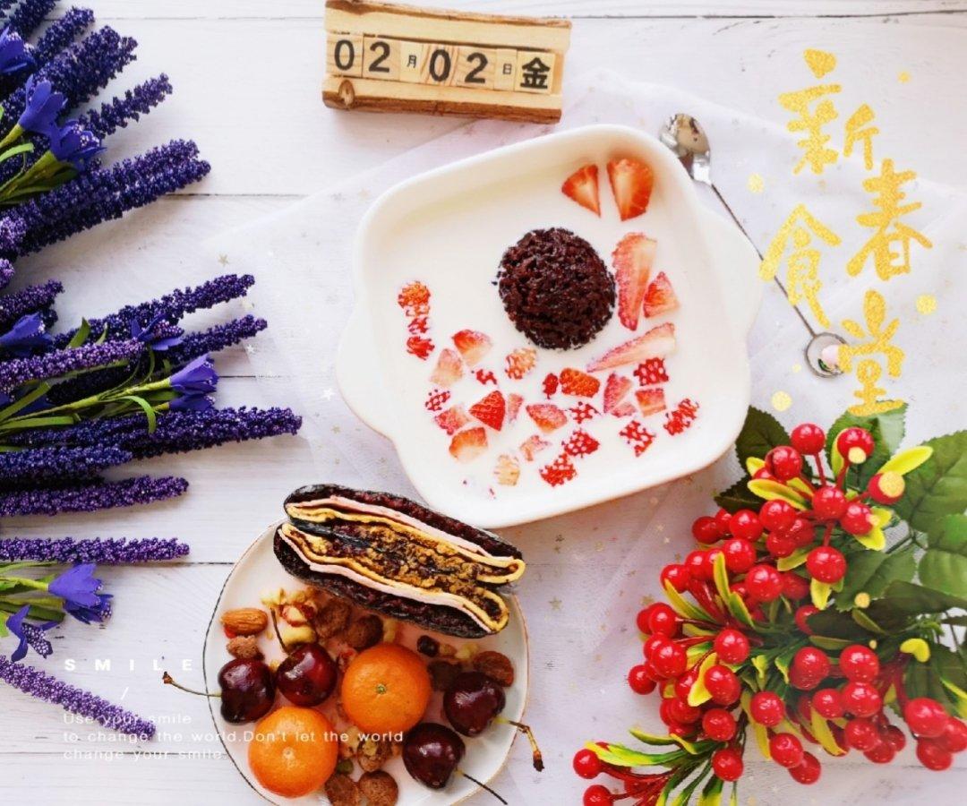 在家自制满记甜品--芒果椰汁黑糯米