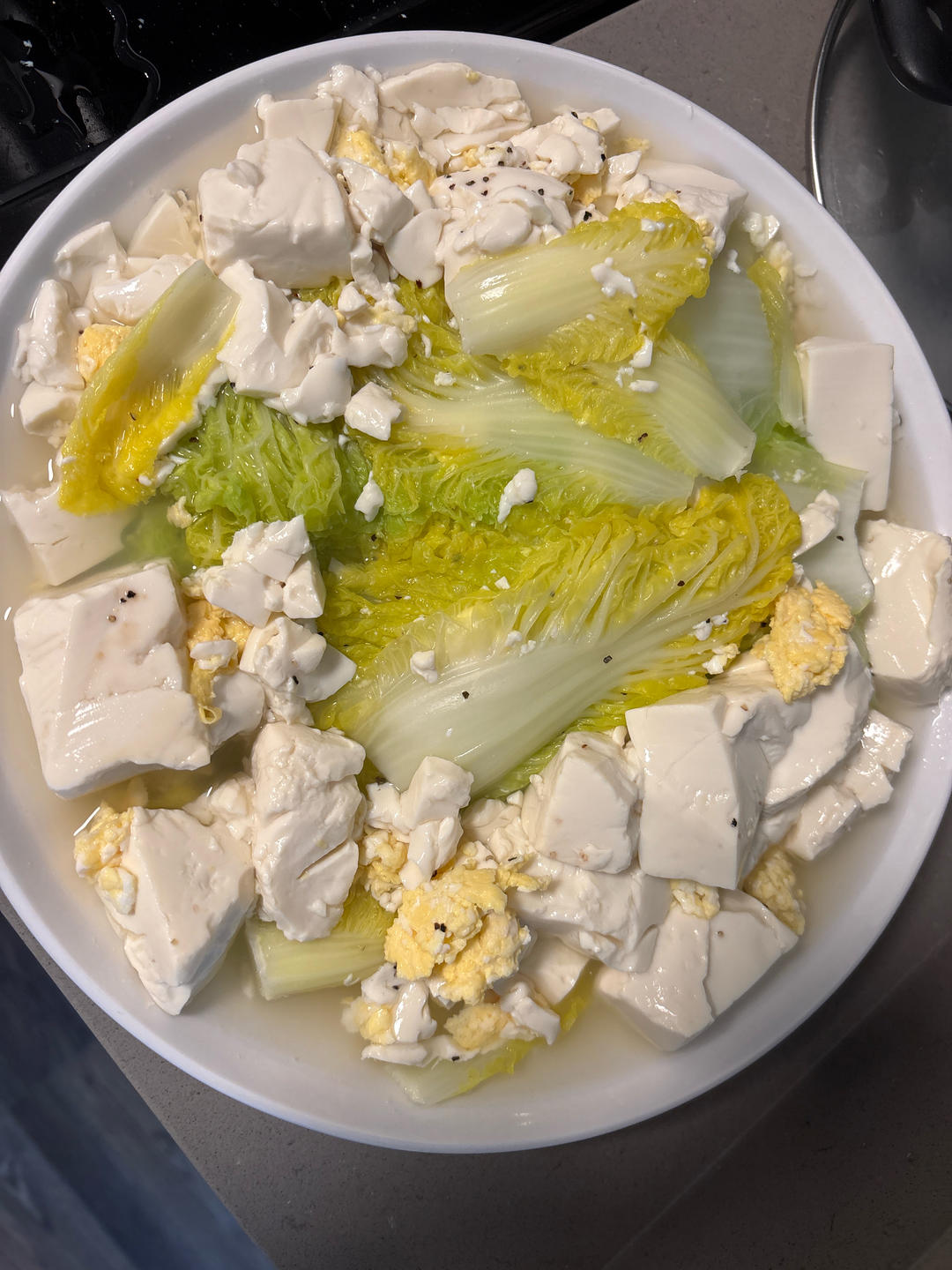 娃娃菜豆腐三鲜汤