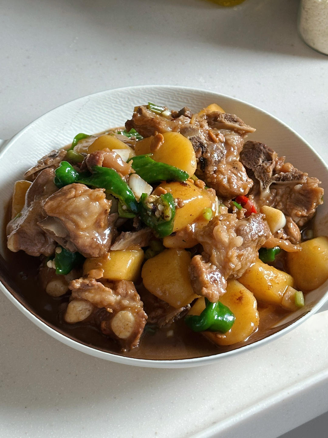 土豆燒排骨，家常版??