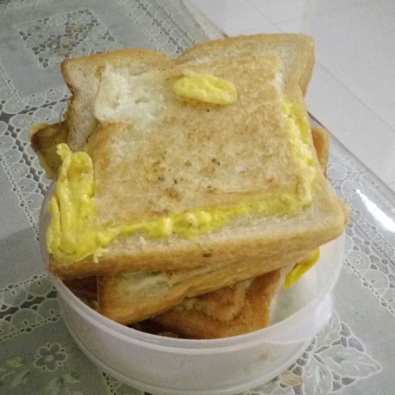 开盖鸡蛋火腿煎吐司