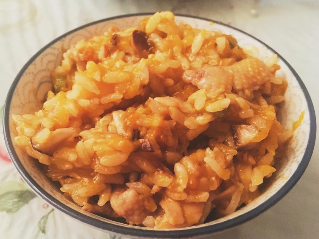 南瓜鸡肉饭