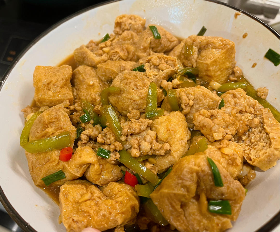肉末烧豆泡｜家常下饭菜
