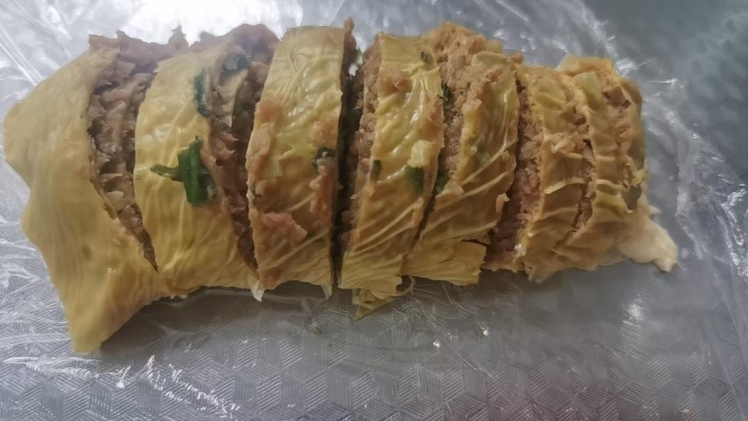 干豆腐蒸肉卷