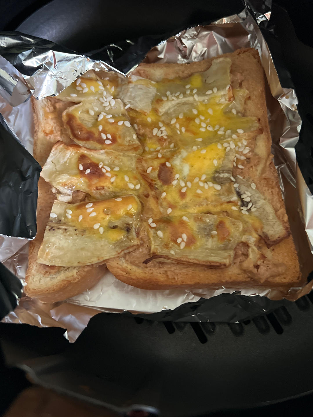 空气炸锅烤香蕉吐司